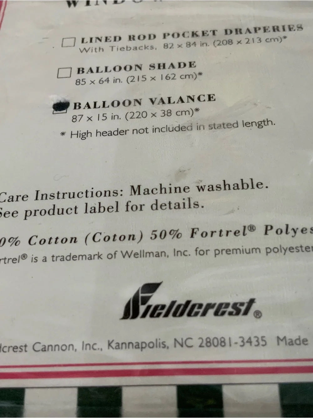 Vintage Waverly Window Fashions Balloon Valance 87